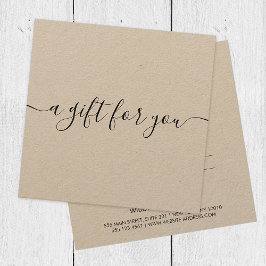 Carte Certificat cadeau Kraft pour script de signature s