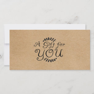 Carte Certificat Cadeau Kraft Rustique