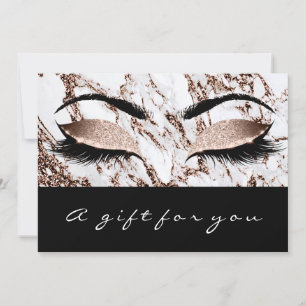 Carte Certificat cadeau Lashes en cuivre marbré Maquilla