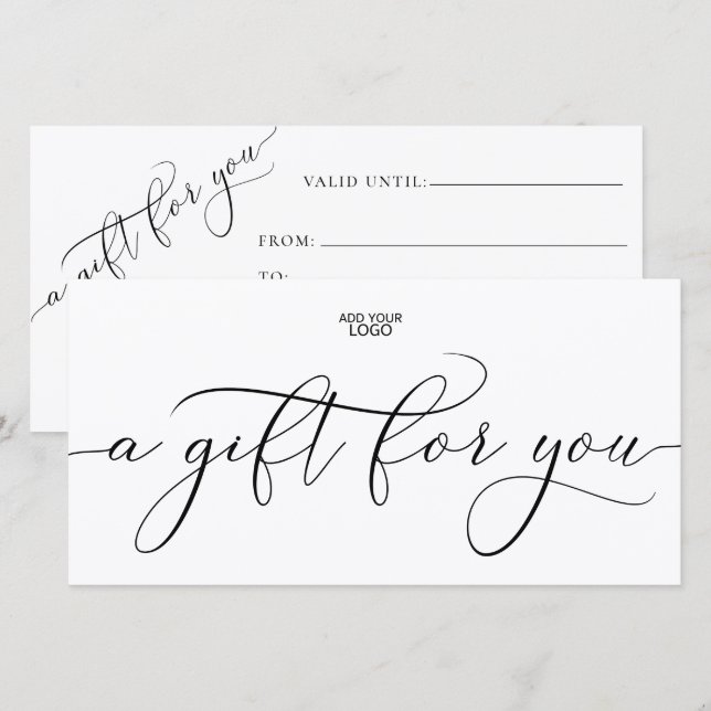 Carte Certificat cadeau logo (Devant / Derrière)