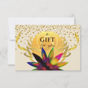 Carte Certificat cadeau Lotus Fleur Yoga Soins de santé
