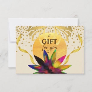 Carte Certificat cadeau Lotus Fleur Yoga Soins de santé