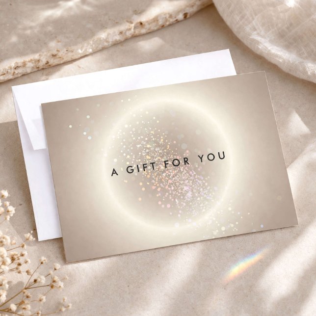 Carte Certificat Cadeau Lueur Dorée Confettis Célestes (Créateur téléchargé)