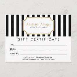 Carte Certificat cadeau Luxe Bold Stripes