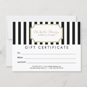 Carte Certificat cadeau Luxe Bold Stripes