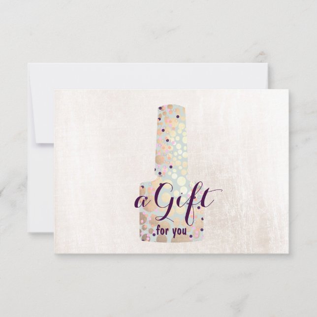 Carte Certificat cadeau Manicurist Salon Nail (Devant)