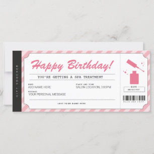 Carte Certificat cadeau manucure Pedicure rose