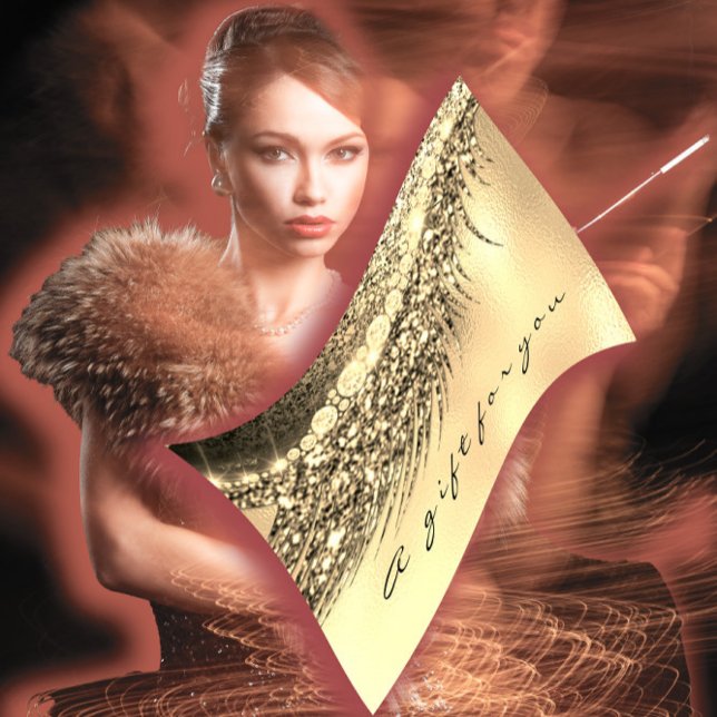 Carte Certificat cadeau Metallic Gold Lash maquillage be (Gift Certificate Metallic Gold Lash Beauty Makeup)