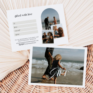 Carte Certificat cadeau minimaliste de photographie mode