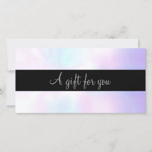 Carte Certificat Cadeau Minimaliste Iridescent Script