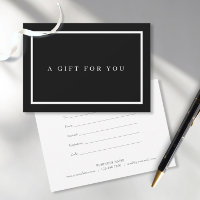 Certificat cadeau minimaliste moderne