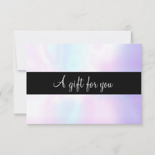 Carte Certificat Cadeau Minimaliste Script Iridescent