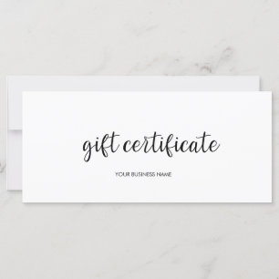 Carte Certificat cadeau moderne