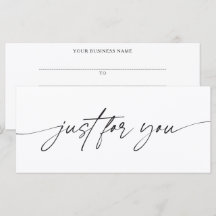Certificat Cadeau Moderne Écrit Juste Pour Vous