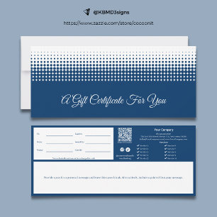Carte Certificat cadeau Motif demi-ton élégant