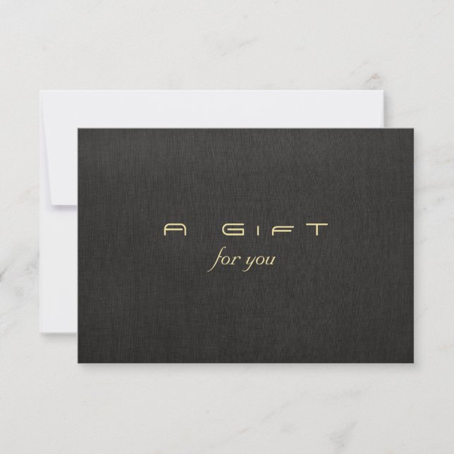 Carte Certificat cadeau noir simple et élégant (Devant)