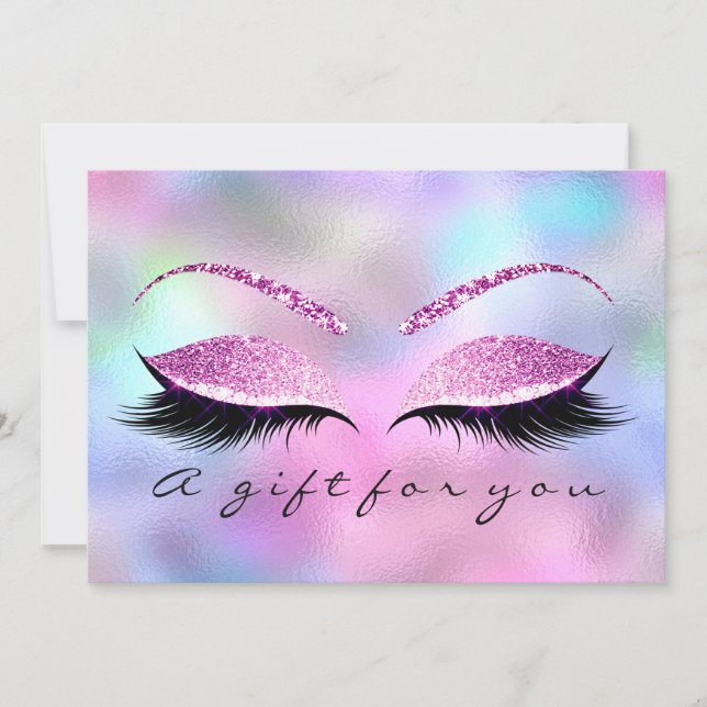 Carte Certificat cadeau Ombre Pink Lashes Beauty Maquill (Devant)