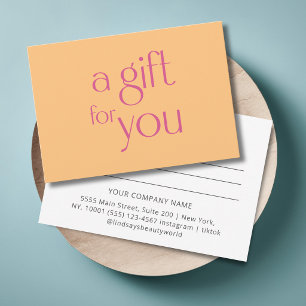 Carte Certificat Cadeau Orange Moderne