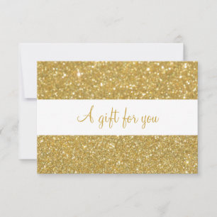 Carte Certificat Cadeau Paillettes Or Chic