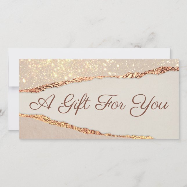 Carte Certificat cadeau papier déchiré Shimmer (Devant)