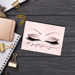 Carte Certificat cadeau Pastel Lashes Rose Lashes Beauty