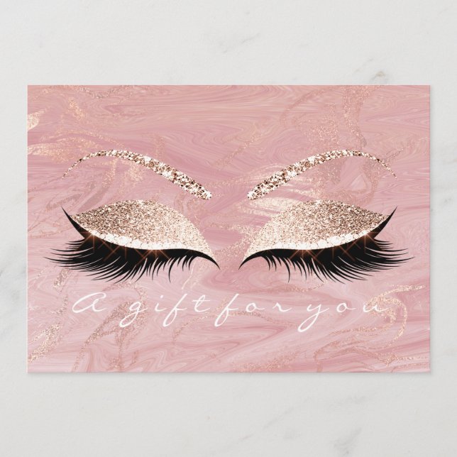 Carte Certificat cadeau Pastel Lashes Rose Lashes Maquil (Devant)