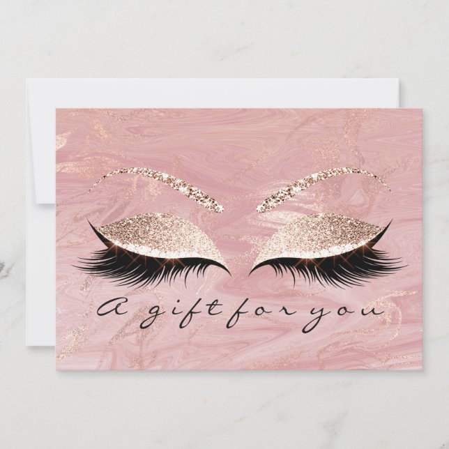 Carte Certificat cadeau Pastel Lashes Rose Lashes Maquil (Devant)