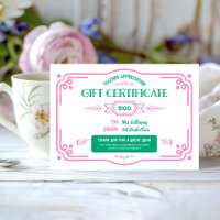 Certificat-cadeau personnalisé pour la reconnaissa