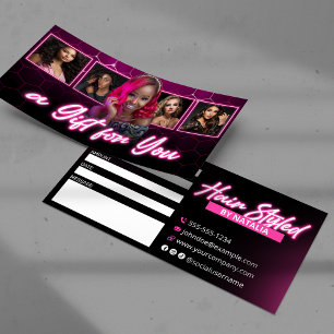 Carte Certificat-cadeau photo du salon de coiffure Black