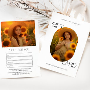 Carte Certificat cadeau photo ovale minimaliste