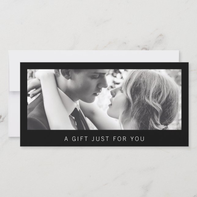 Carte Certificat Cadeau Photographe Noir (Devant)