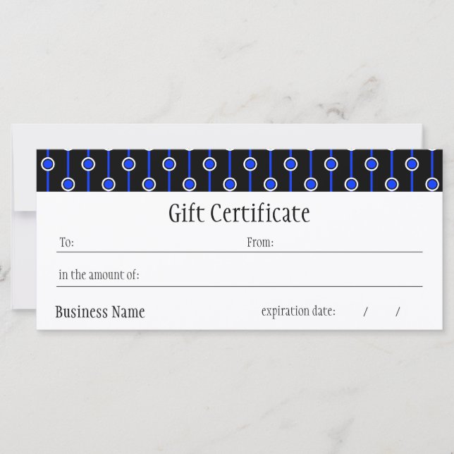 Carte Certificat Cadeau PICK-A-COLOR Points Et Bandes (Devant)