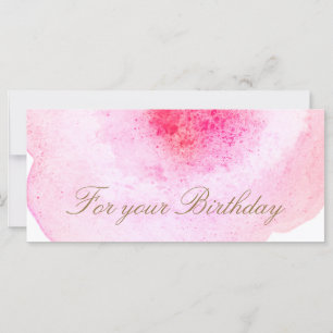 Carte Certificat cadeau Pink Abstrait Watercolor