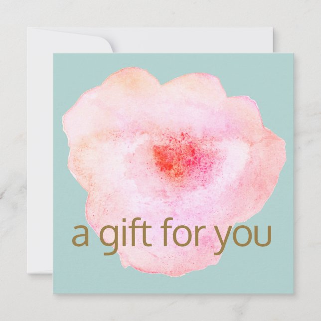 Carte Certificat cadeau Pink Floral Watercolor (Devant)