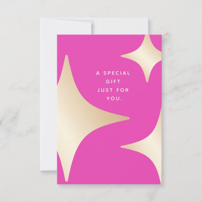 Carte Certificat-cadeau Pink Gold Stars (Devant)