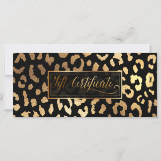 Carte Certificat Cadeau PixDezines Léopard/Faux Or