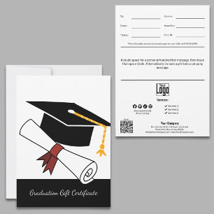 Carte Certificat cadeau pour la petite entreprise