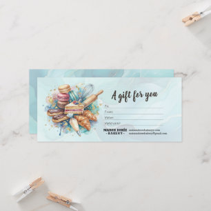 Carte Certificat-cadeau pour pâtissier en chef de boulan