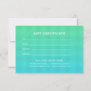 Carte Certificat cadeau professionnel minimaliste avec l