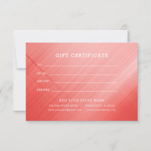 Carte Certificat cadeau professionnel minimaliste avec l