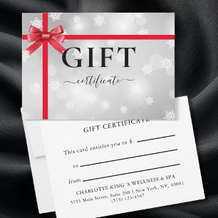 Carte CERTIFICAT CADEAU PROFESSIONNEL Moderne Ruban