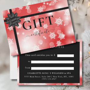Carte CERTIFICAT CADEAU PROFESSIONNEL   Moderne   Ruban 