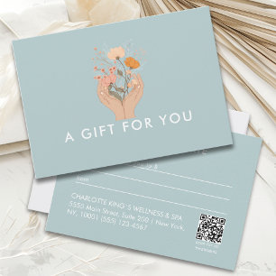 Carte Certificat Cadeau QR-Code du Salon Floral Céleste