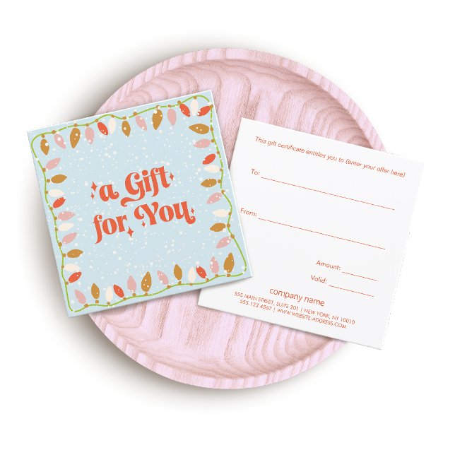 Carte Certificat cadeau Retro Christmas Lights (Créateur téléchargé)