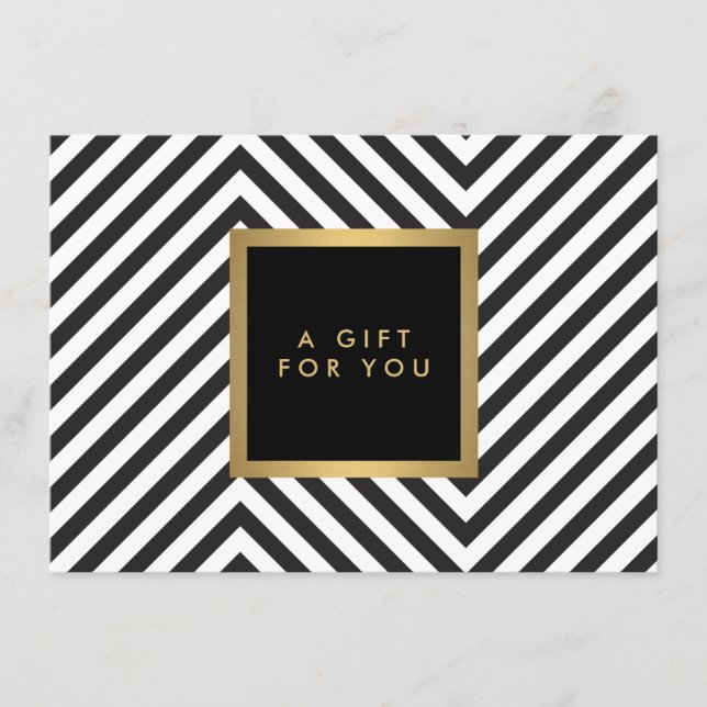 Carte Certificat Cadeau Rétro Noir et Blanc avec Motif G (Devant)