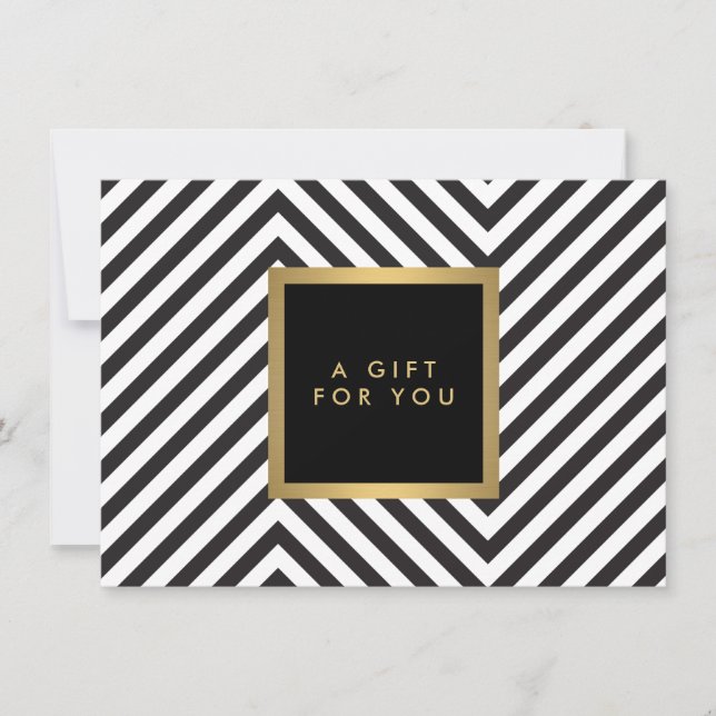 Carte Certificat Cadeau Rétro Noir et Blanc avec Motif G (Devant)