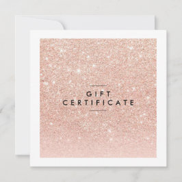 Carte Certificat cadeau rose Gold Chic Salon