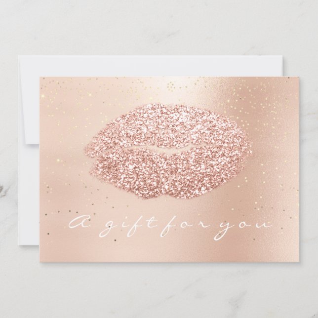 Carte Certificat cadeau Rose Gold Confetti Kiss Beauté (Devant)
