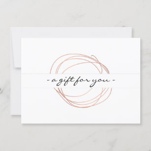 Carte Certificat cadeau rose Gold Designer Scribble