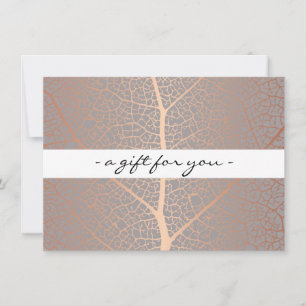 Carte Certificat cadeau rose Gold Leaf Tree Motif